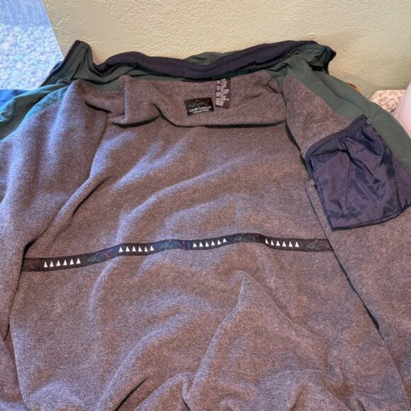 VTG Greg Norman Jacket Men Small Full Zip Hood Fleece Lined Golf Shark Logo Blue - Picture 15 of 15